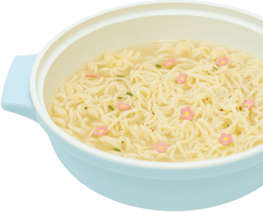 梅めん。自家製の麺とスープを使用したオリジナル商品です。